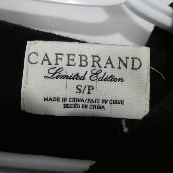 CAFEBRAND - Limited Edition | small | Solid Black Zip-Up Hooded Knit Sweater - Picture 4 of 16